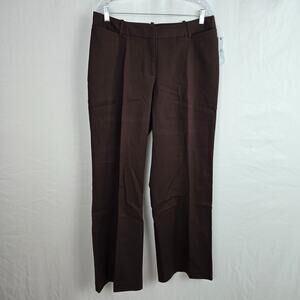 Worthington Curvy Trouser Leg Pants Women's 14 Brown NWT